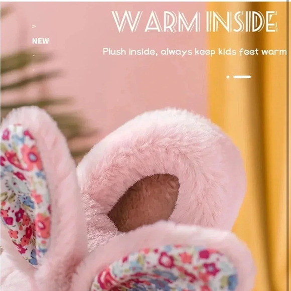 Pink Bunny Plush Slippers - Picture 9 of 11